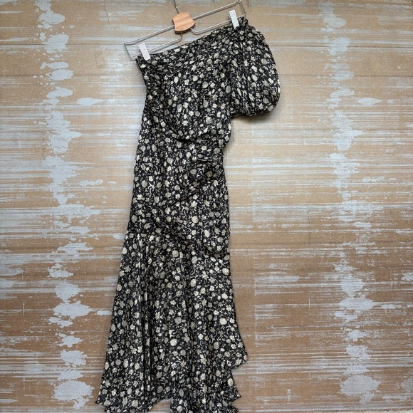 ASTR Santorini One Shoulder Floral Midi Dress Boho Preppy Wedding Womens XS - Picture 2 of 6